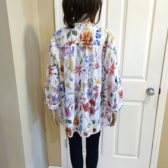 eShakti, Floral loose fitting long sleeve blouse - Picture 10 of 15